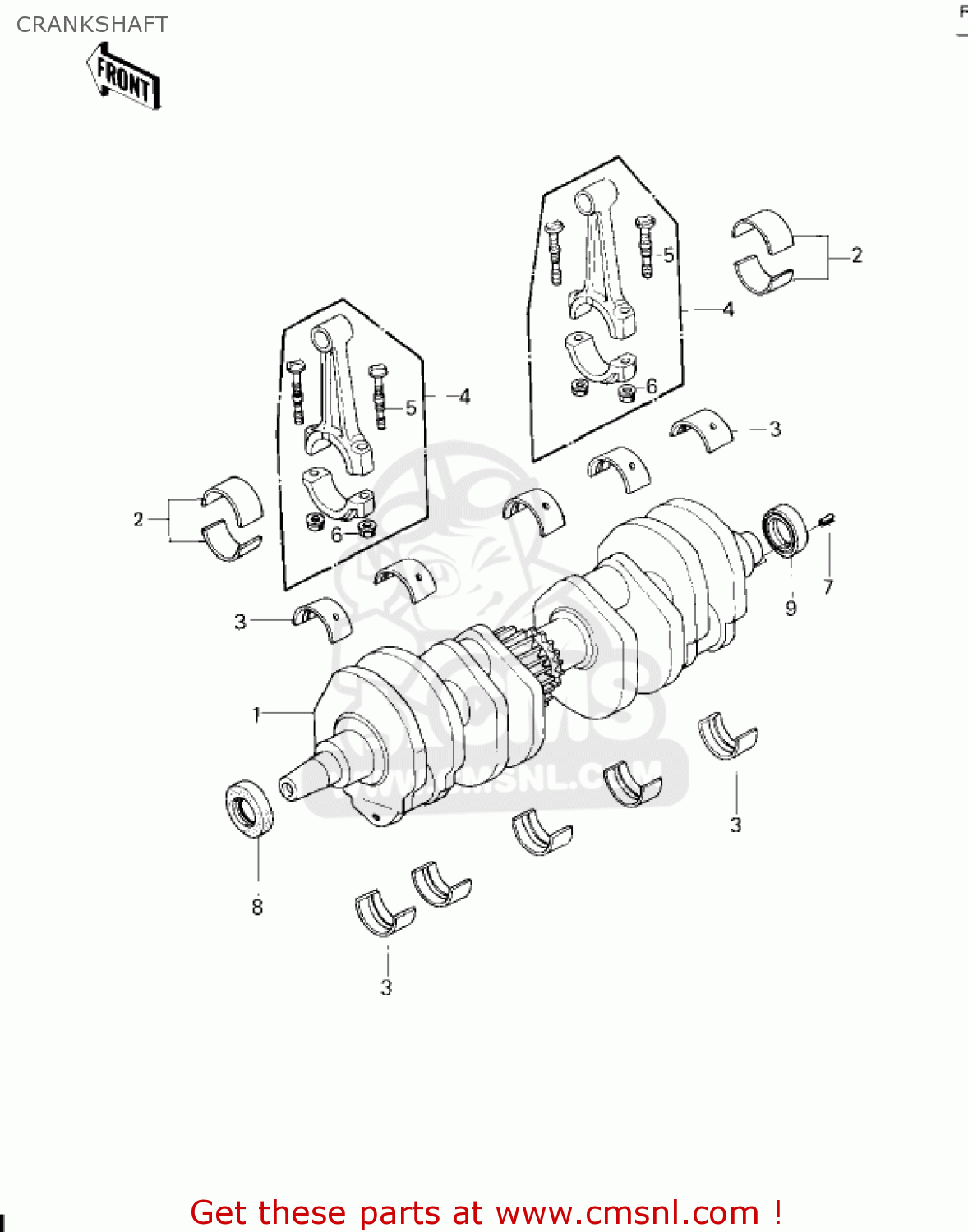 CRANKSHAFT KZ650F1 1980 USA CANADA