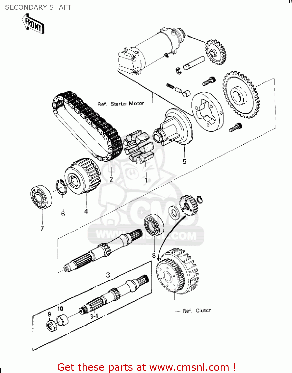 SECONDARY SHAFT KZ650F1 1980 USA CANADA