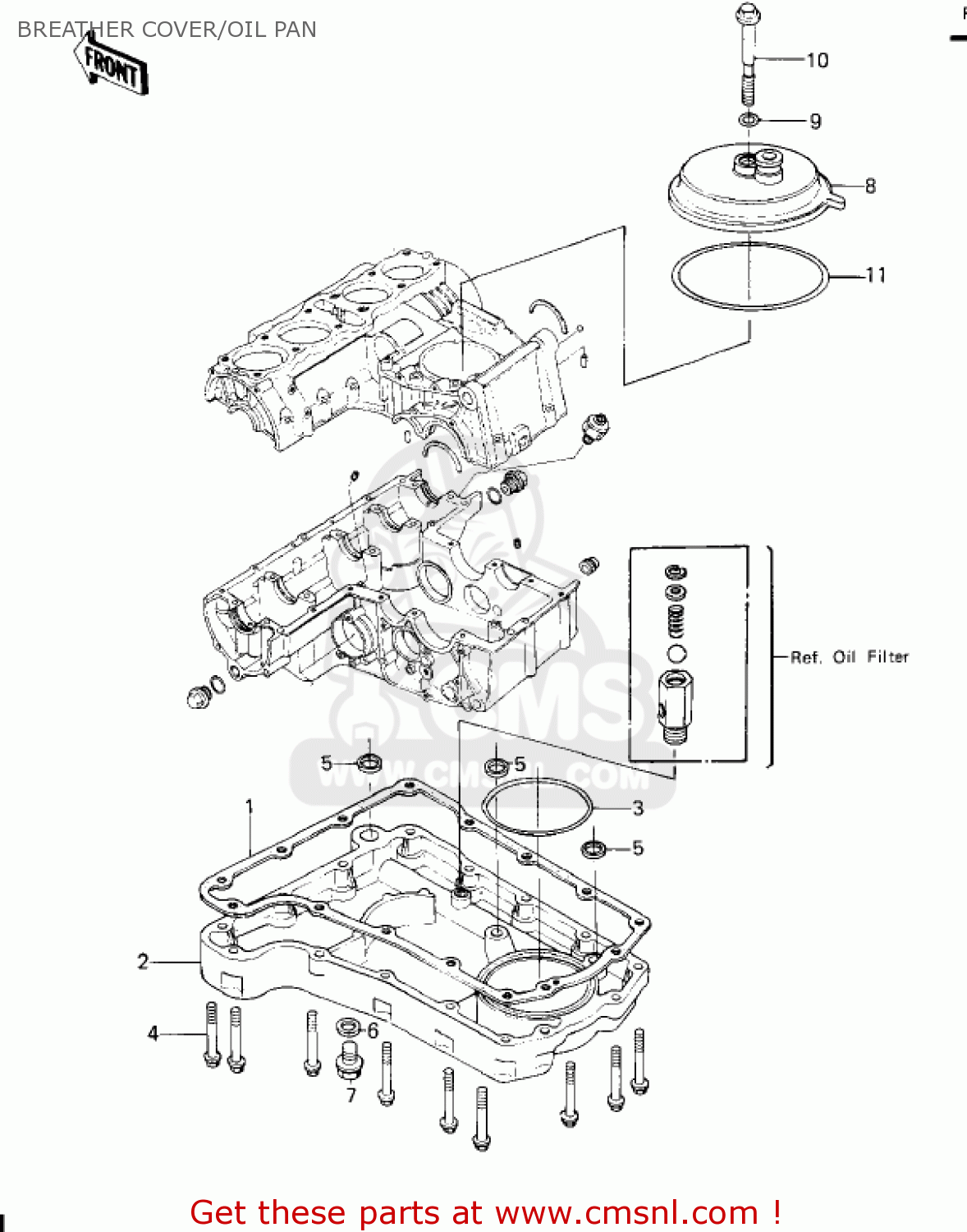 BREATHER COVER/OIL PAN KZ650F1 1980 USA CANADA
