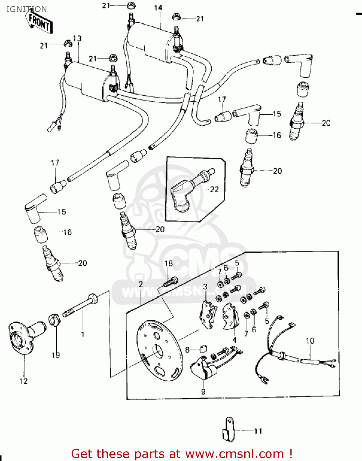 IGNITION KZ650F1 1980 USA CANADA