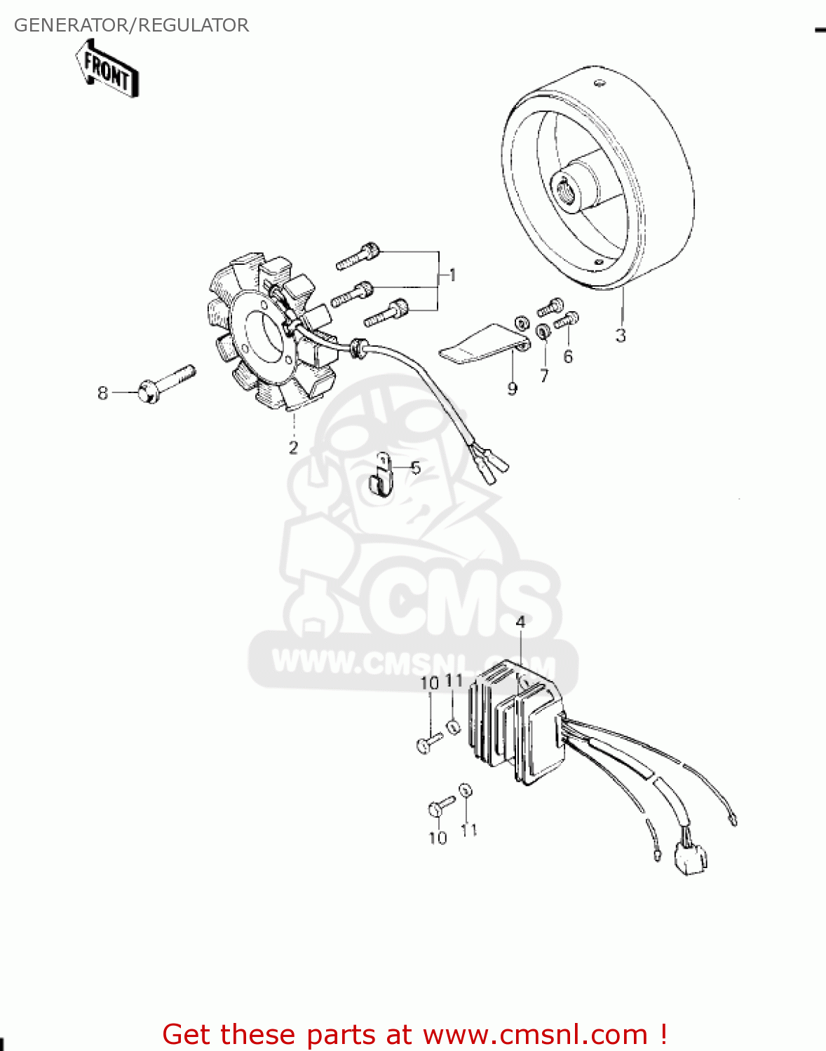 GENERATOR/REGULATOR KZ650F1 1980 USA CANADA