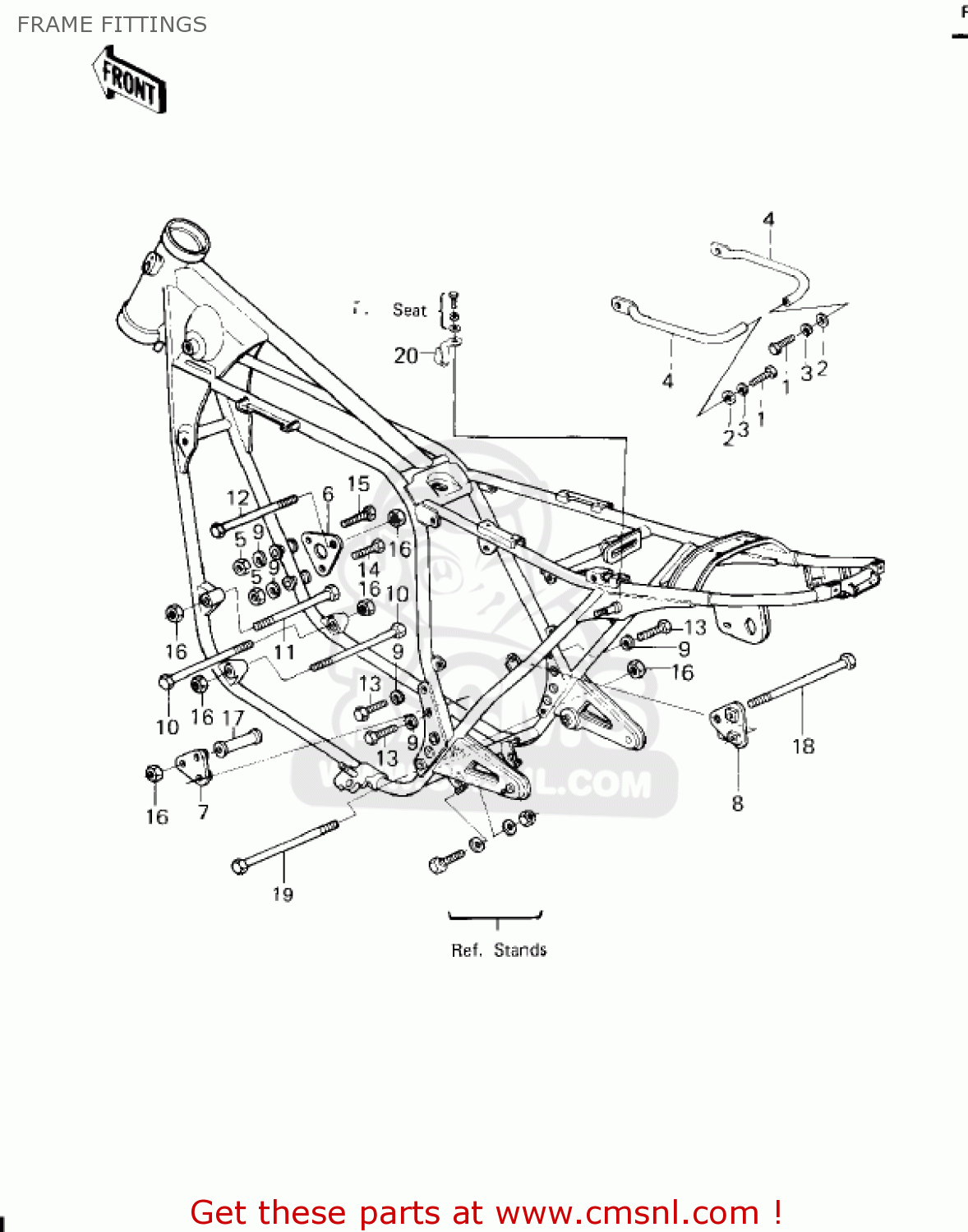 FRAME FITTINGS KZ650F1 1980 USA CANADA