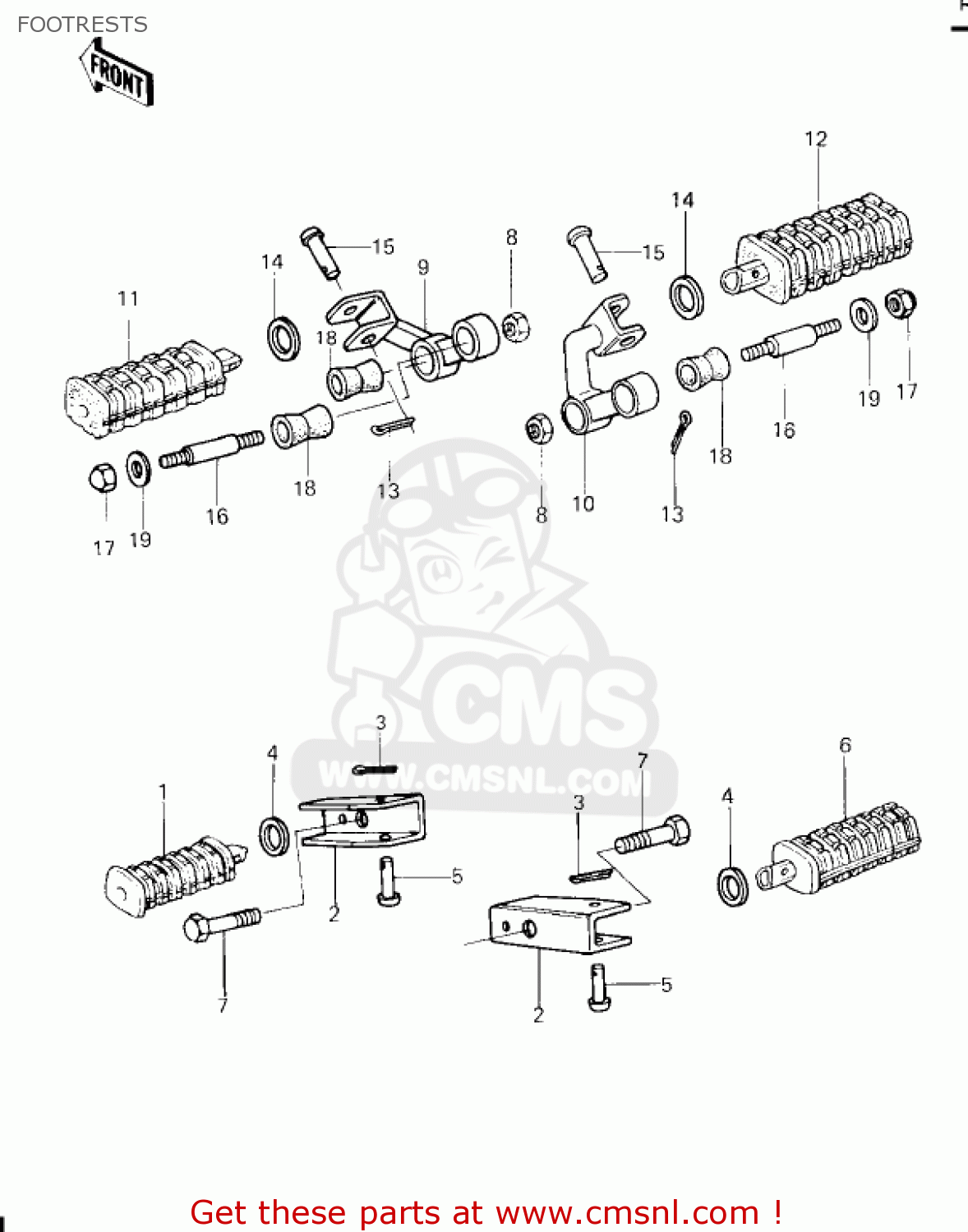 FOOTRESTS KZ650F1 1980 USA CANADA