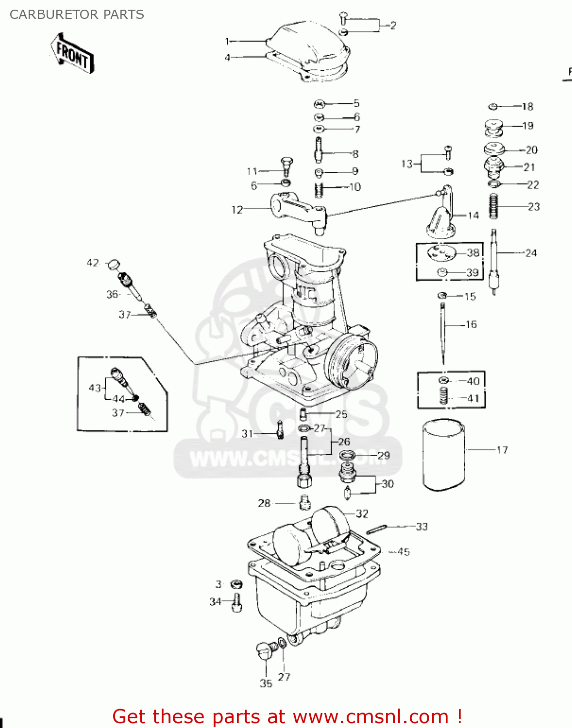 CARBURETOR PARTS KZ650F1 1980 USA CANADA