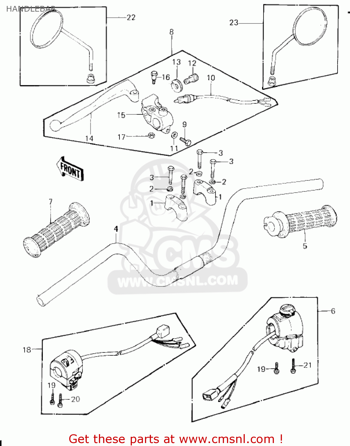 HANDLEBAR KZ650F1 1980 USA CANADA