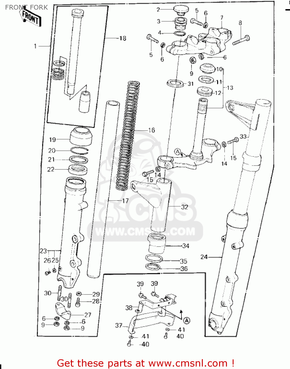 FRONT FORK KZ650F1 1980 USA CANADA