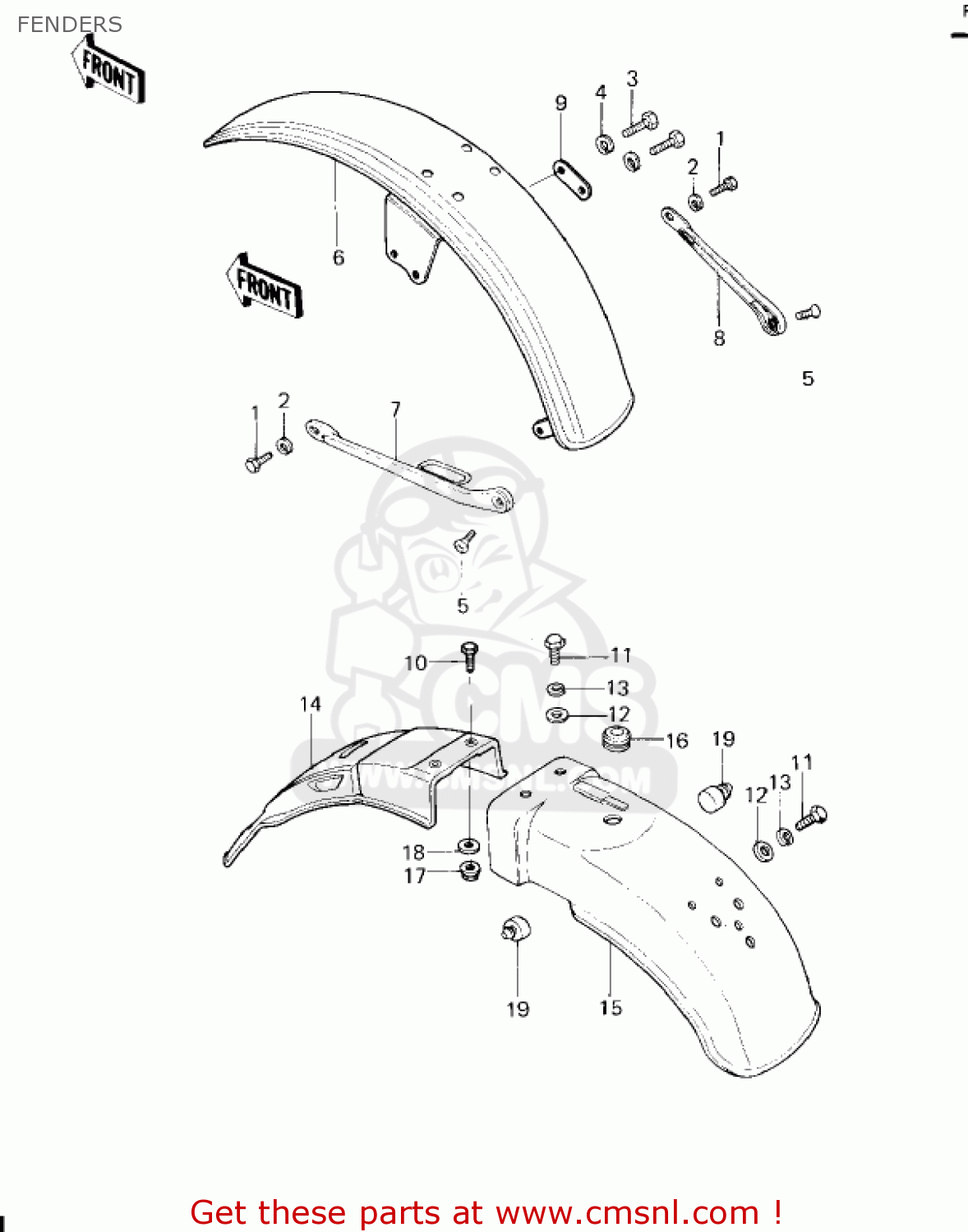 FENDERS KZ650F1 1980 USA CANADA