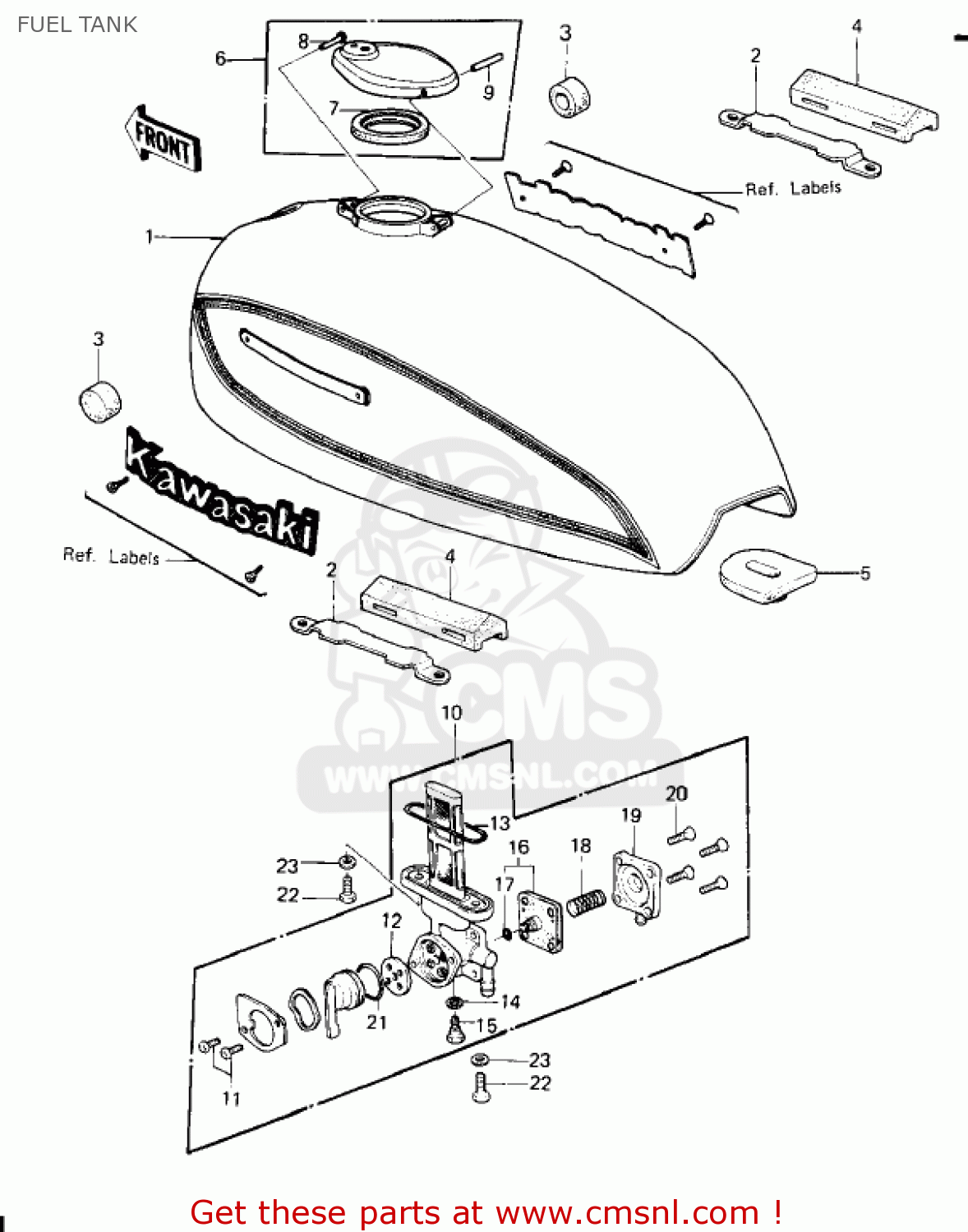 FUEL TANK KZ650F1 1980 USA CANADA