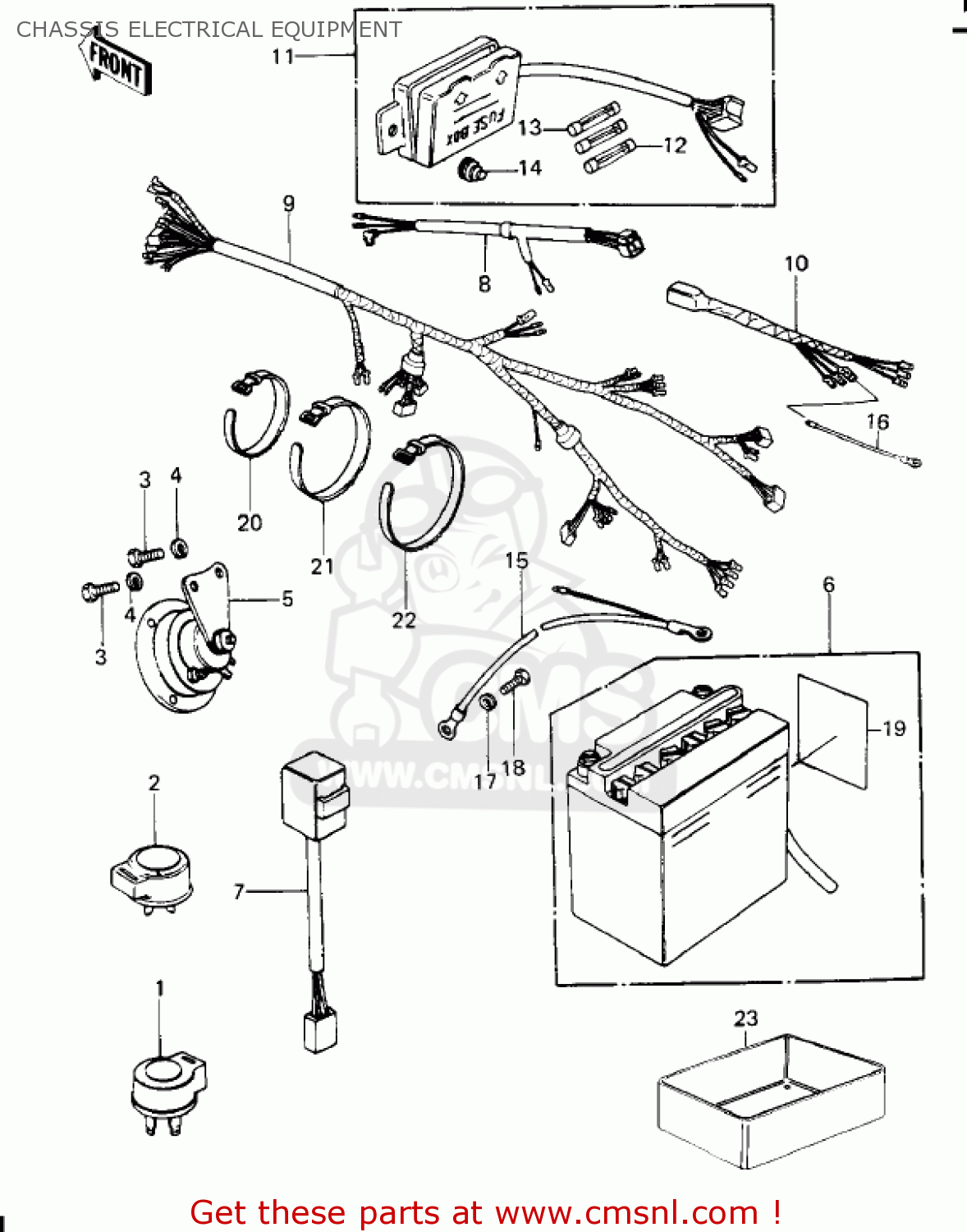 CHASSIS ELECTRICAL EQUIPMENT KZ650F1 1980 USA CANADA