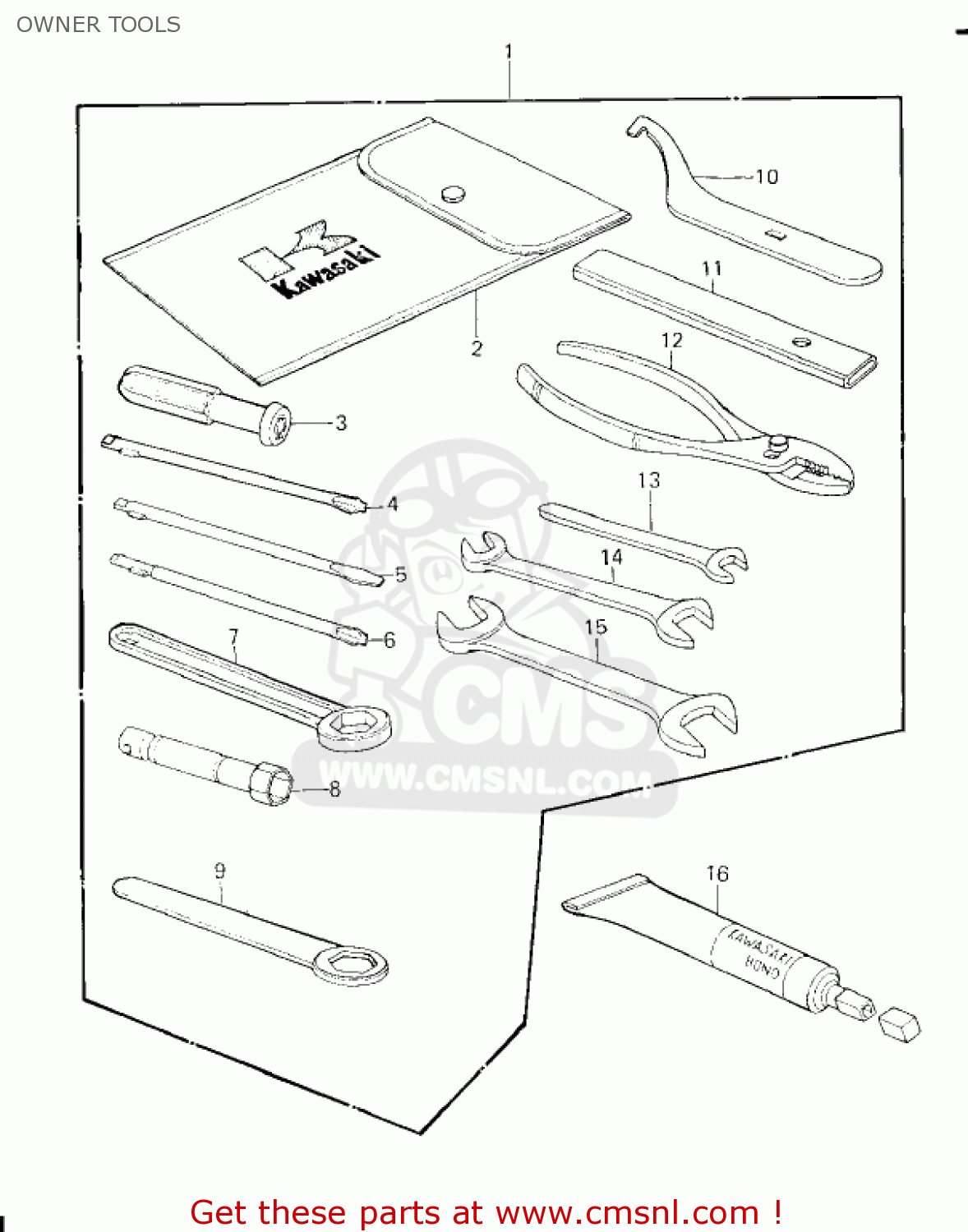 OWNER TOOLS KZ650F1 1980 USA CANADA