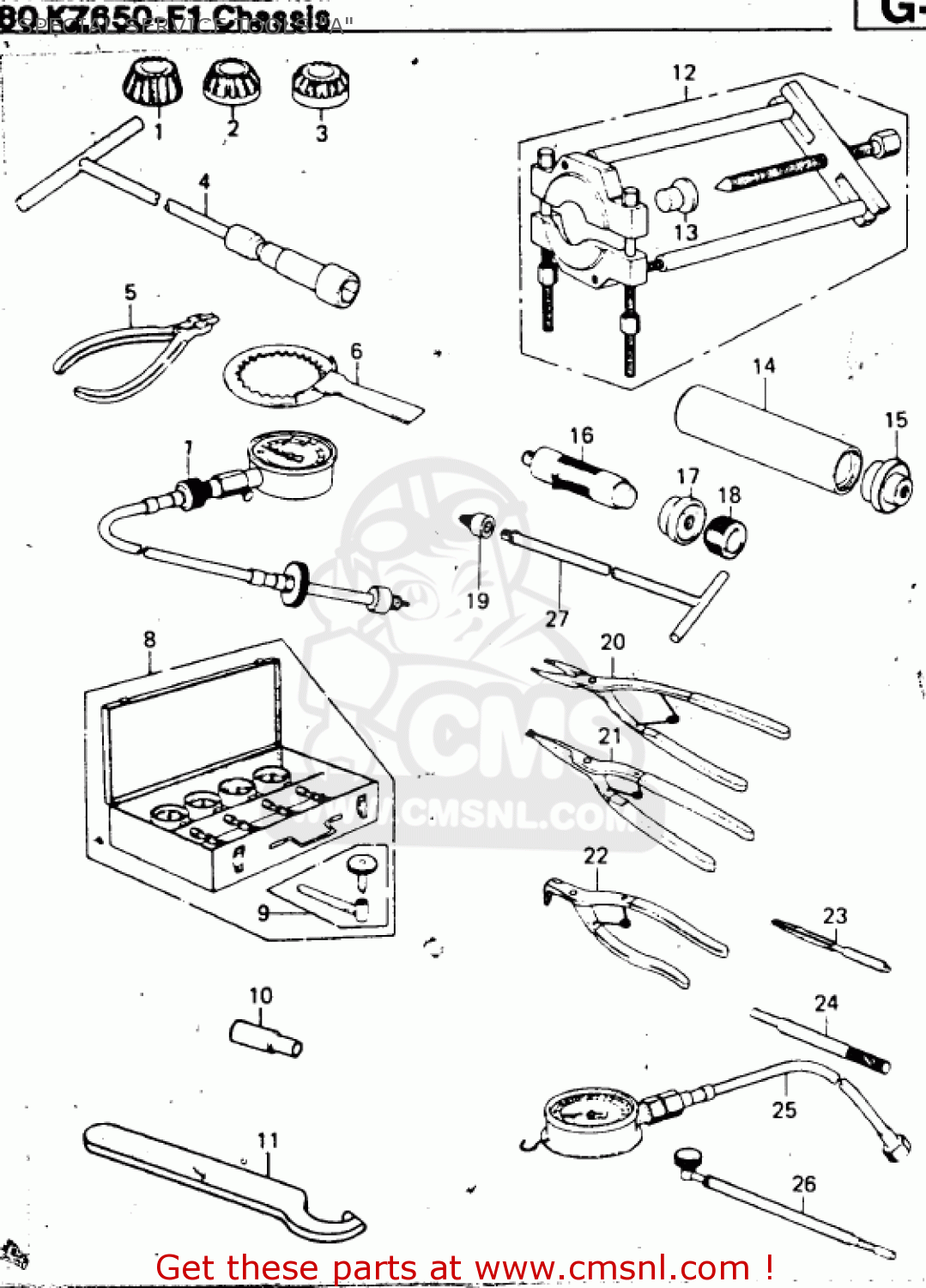 SPECIAL SERVICE TOOLS "A" KZ650F1 1980 USA CANADA
