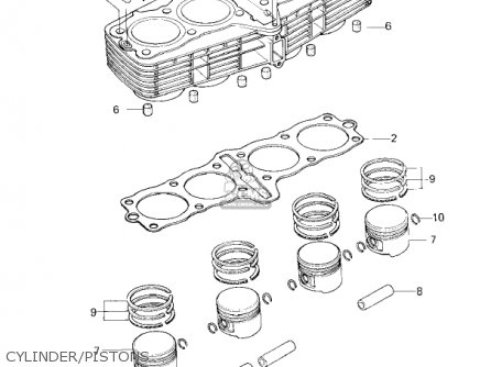 CYLINDER/PISTONS - KZ650F1 1980 USA CANADA
