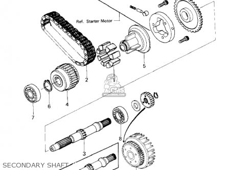 SECONDARY SHAFT - KZ650F1 1980 USA CANADA