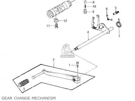 GEAR CHANGE MECHANISM - KZ650F1 1980 USA CANADA