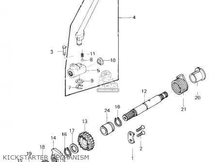 KICKSTARTER MECHANISM - KZ650F1 1980 USA CANADA