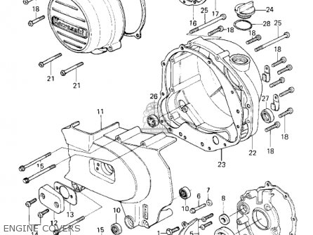 ENGINE COVERS - KZ650F1 1980 USA CANADA