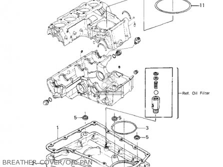 BREATHER COVER/OIL PAN - KZ650F1 1980 USA CANADA