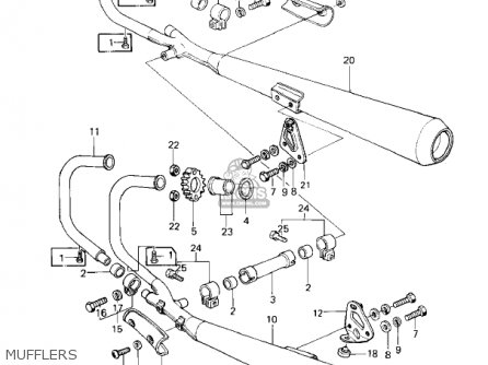 MUFFLERS - KZ650F1 1980 USA CANADA