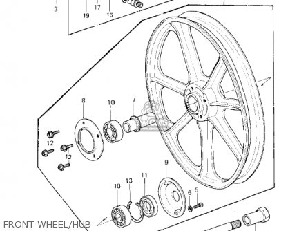 FRONT WHEEL/HUB - KZ650F1 1980 USA CANADA