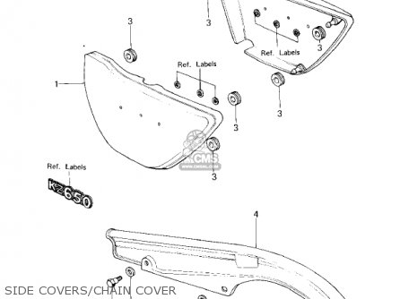 SIDE COVERS/CHAIN COVER - KZ650F1 1980 USA CANADA