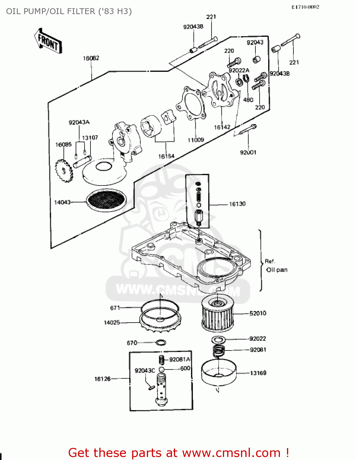 OIL PUMP/OIL FILTER ('83 H3) KZ650H2 CSR 1982 USA CANADA