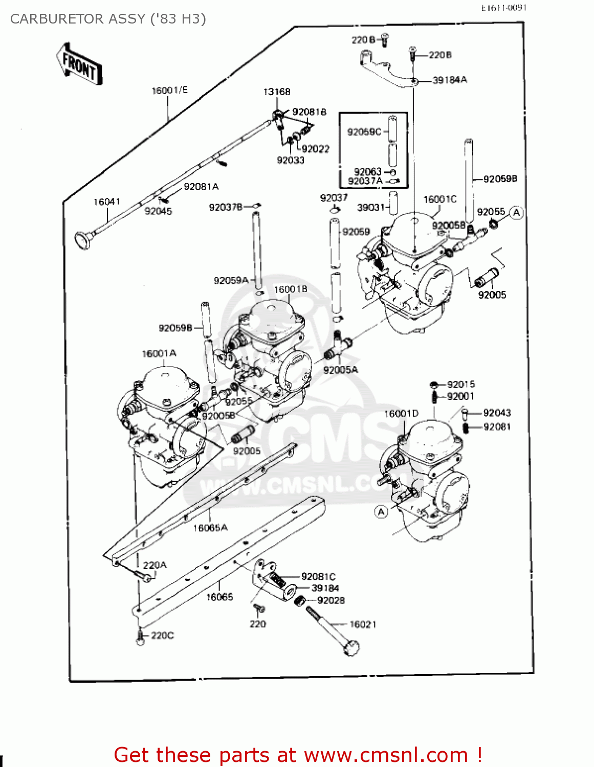 CARBURETOR ASSY ('83 H3) KZ650H2 CSR 1982 USA CANADA