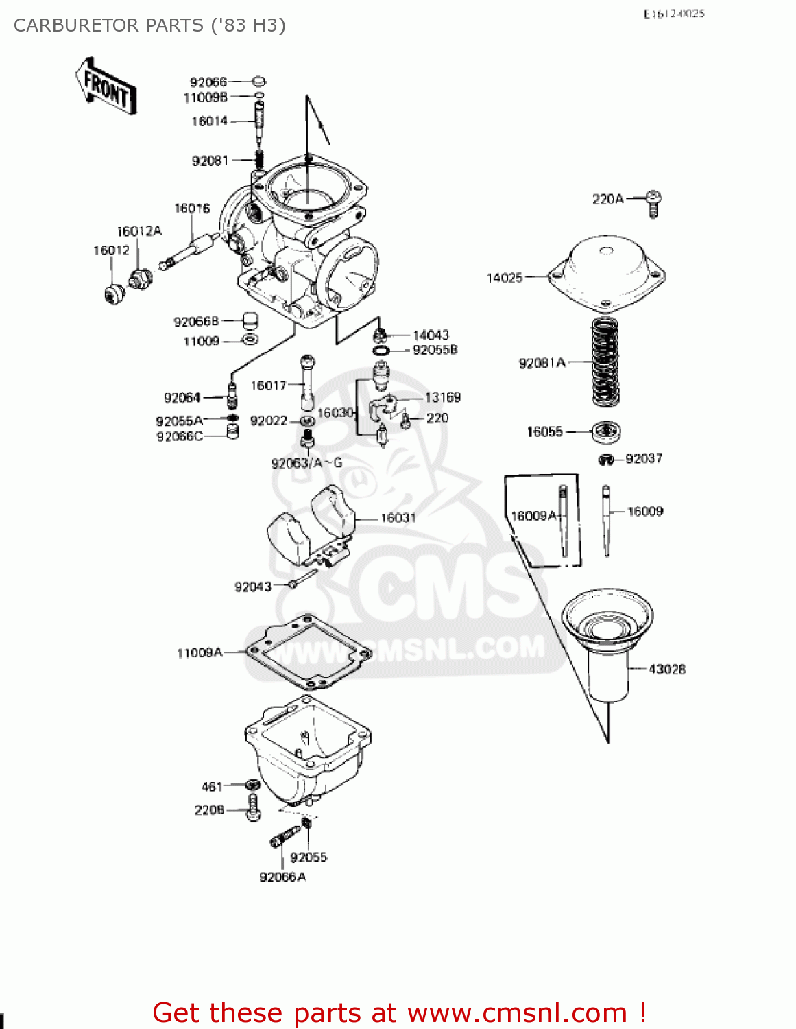 CARBURETOR PARTS ('83 H3) KZ650H2 CSR 1982 USA CANADA