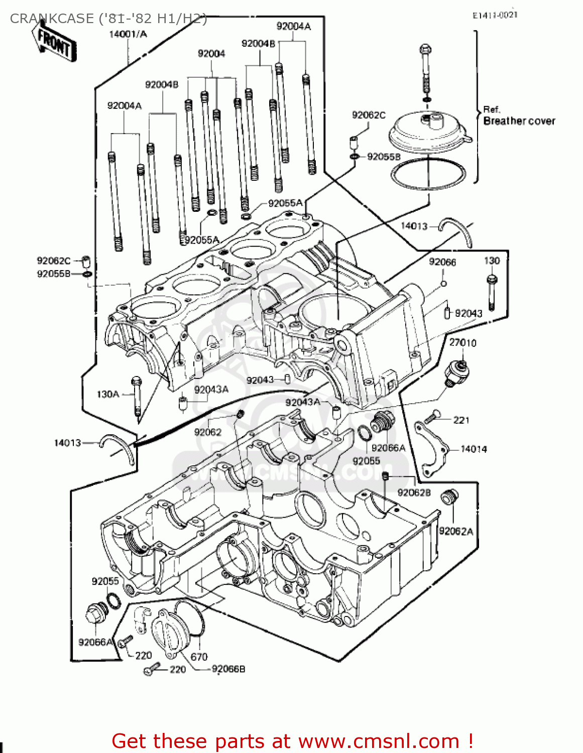 CRANKCASE ('81-'82 H1/H2) KZ650H2 CSR 1982 USA CANADA