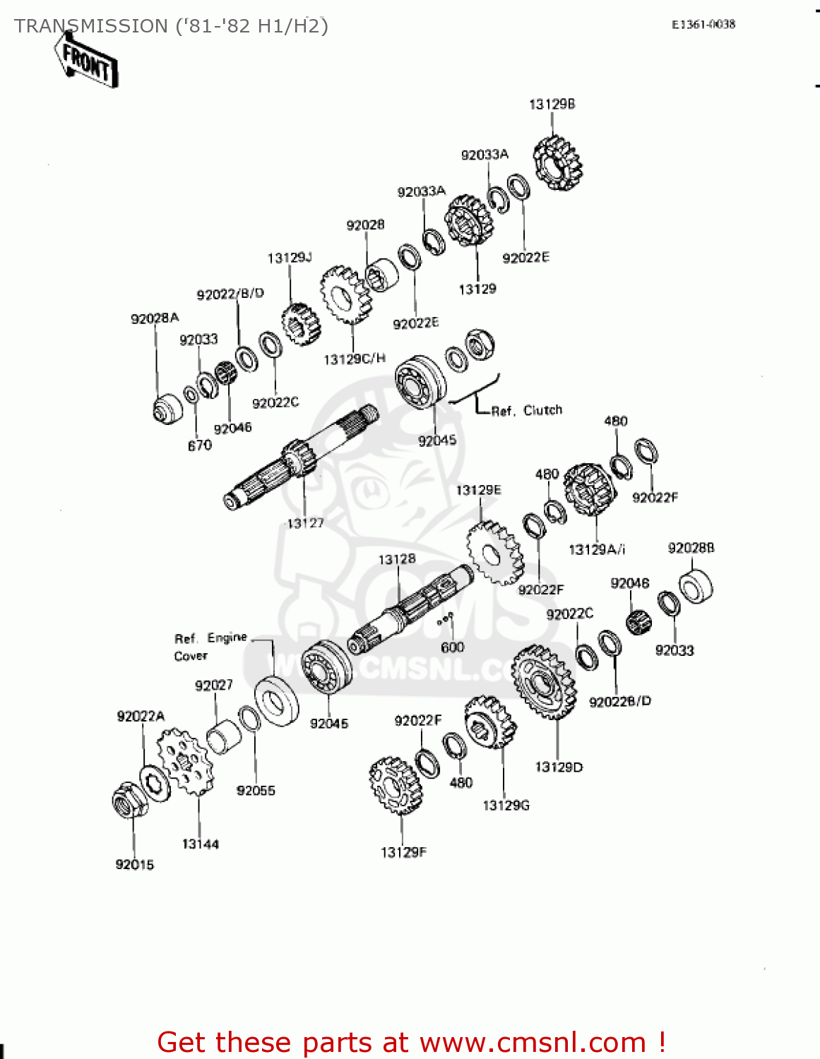 TRANSMISSION ('81-'82 H1/H2) KZ650H2 CSR 1982 USA CANADA