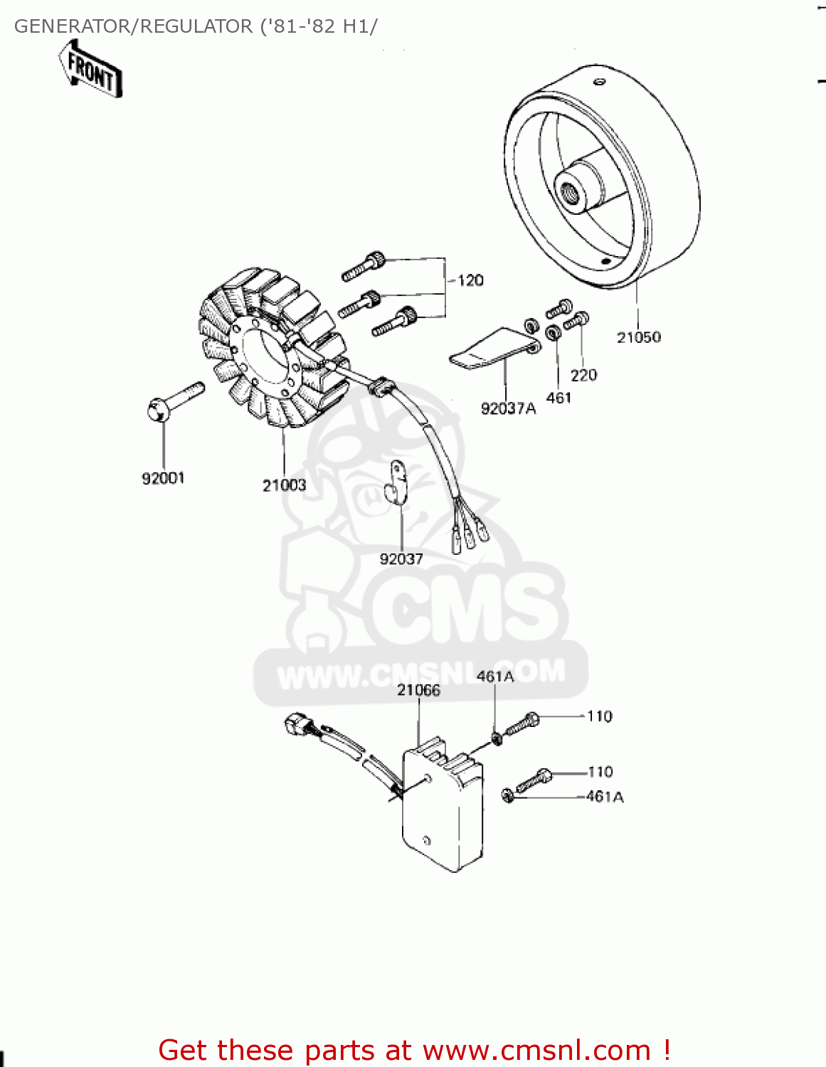 GENERATOR/REGULATOR ('81-'82 H1/ KZ650H2 CSR 1982 USA CANADA
