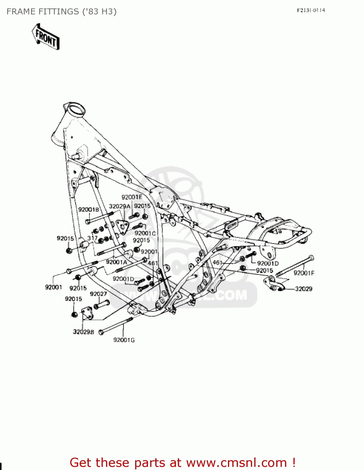 FRAME FITTINGS ('83 H3) KZ650H2 CSR 1982 USA CANADA