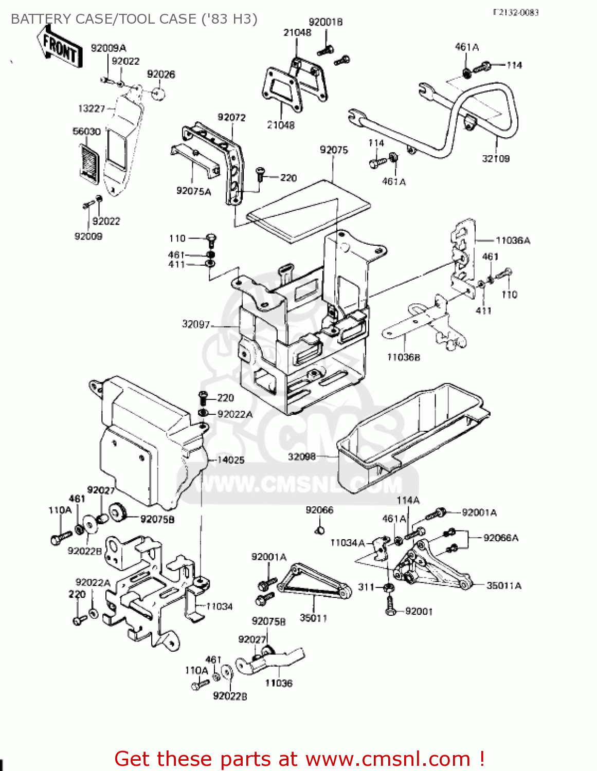 BATTERY CASE/TOOL CASE ('83 H3) KZ650H2 CSR 1982 USA CANADA