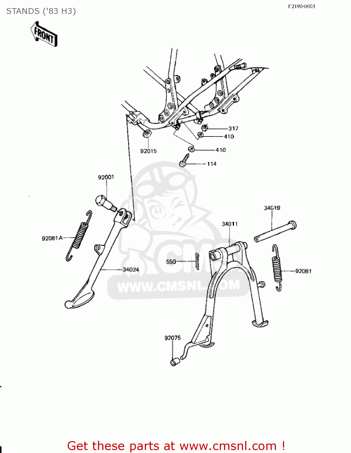 STANDS ('83 H3) KZ650H2 CSR 1982 USA CANADA