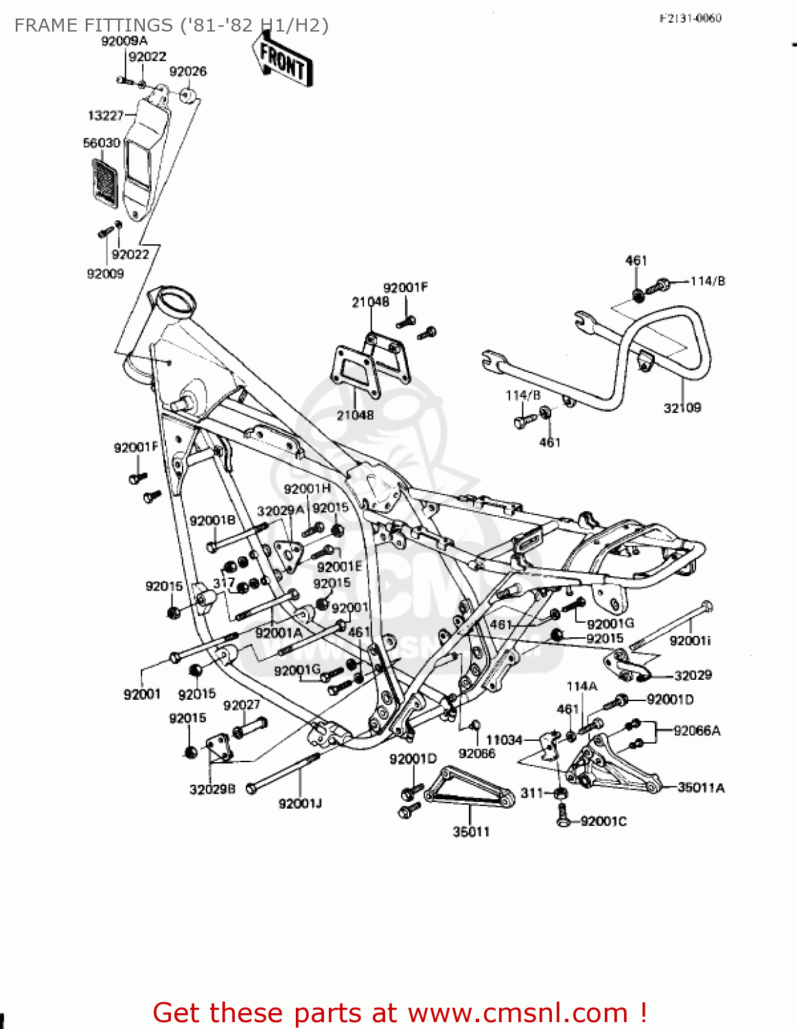 FRAME FITTINGS ('81-'82 H1/H2) KZ650H2 CSR 1982 USA CANADA