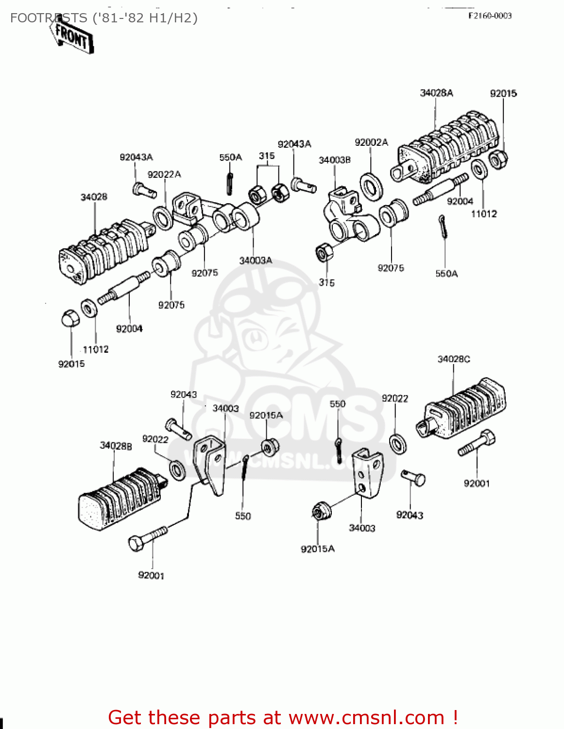 FOOTRESTS ('81-'82 H1/H2) KZ650H2 CSR 1982 USA CANADA