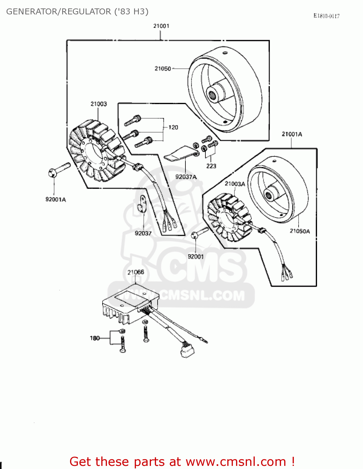 GENERATOR/REGULATOR ('83 H3) KZ650H2 CSR 1982 USA CANADA
