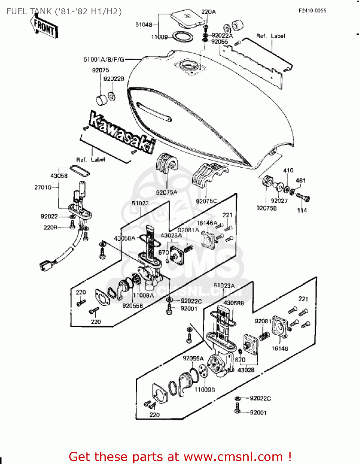 FUEL TANK ('81-'82 H1/H2) KZ650H2 CSR 1982 USA CANADA