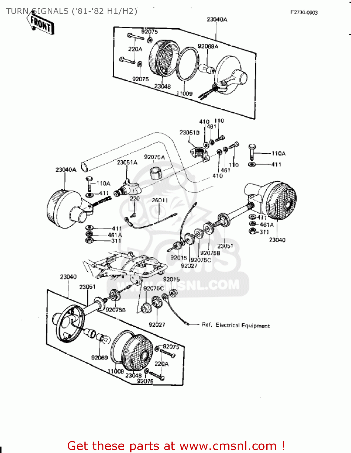 TURN SIGNALS ('81-'82 H1/H2) KZ650H2 CSR 1982 USA CANADA