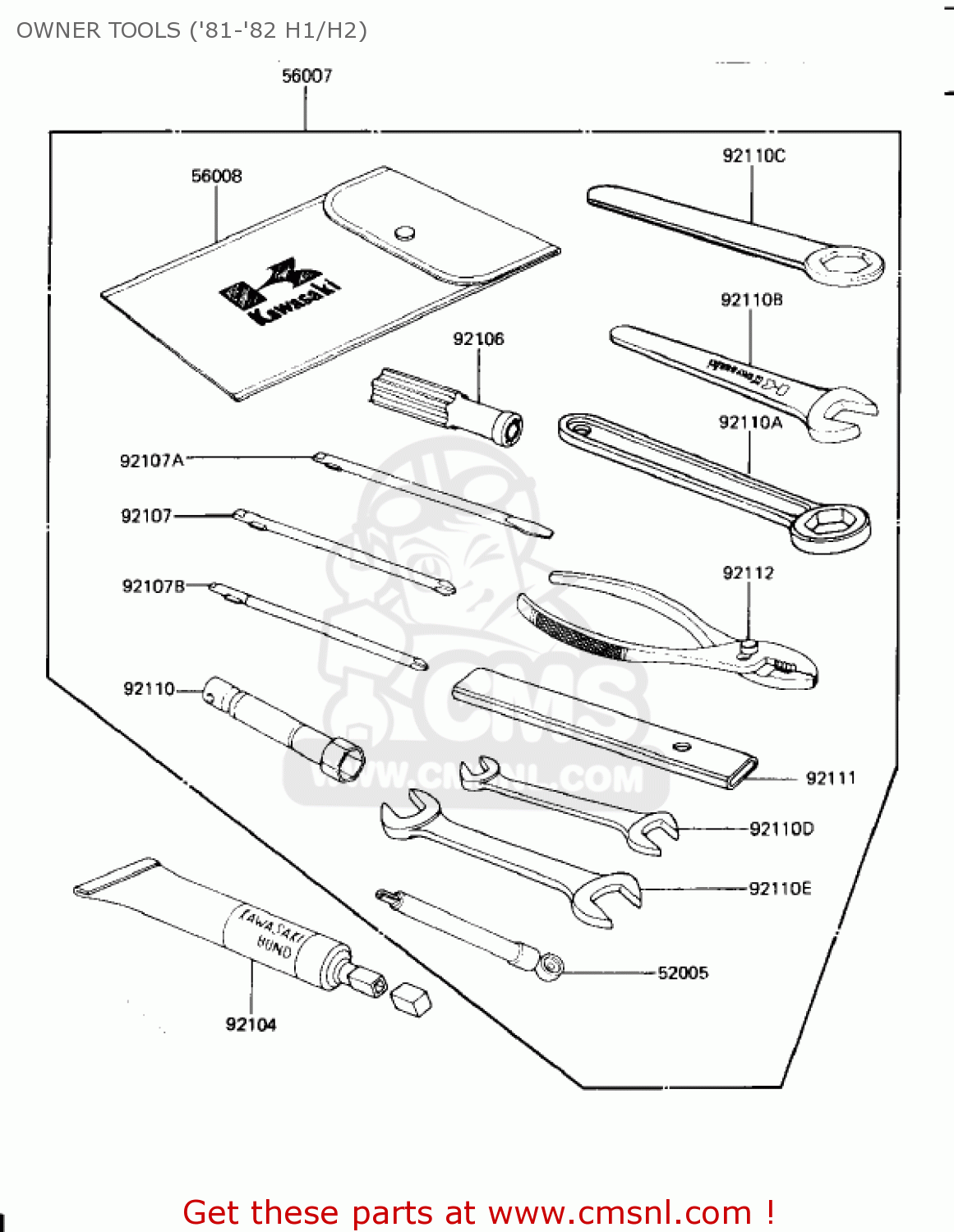 OWNER TOOLS ('81-'82 H1/H2) KZ650H2 CSR 1982 USA CANADA