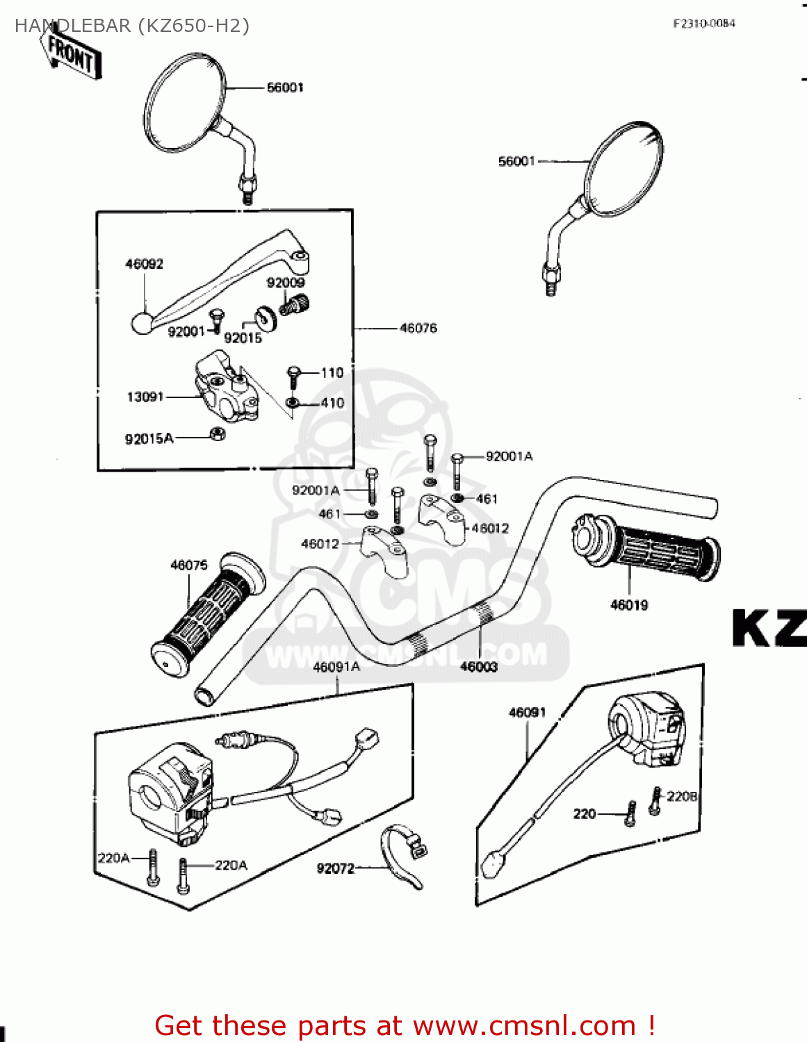 HANDLEBAR (KZ650-H2) KZ650H2 CSR 1982 USA CANADA