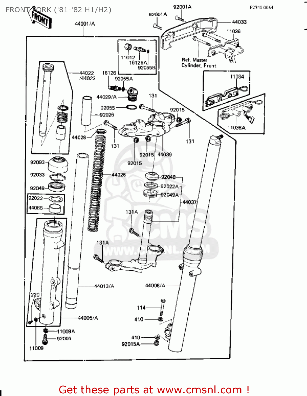 FRONT FORK ('81-'82 H1/H2) KZ650H2 CSR 1982 USA CANADA
