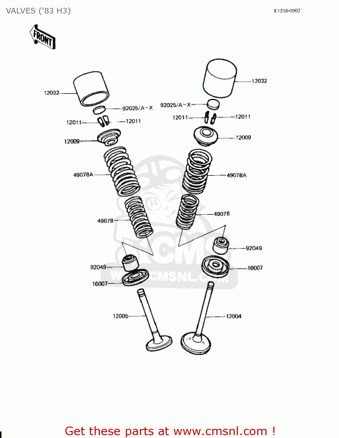 VALVES ('83 H3) KZ650H2 CSR 1982 USA CANADA