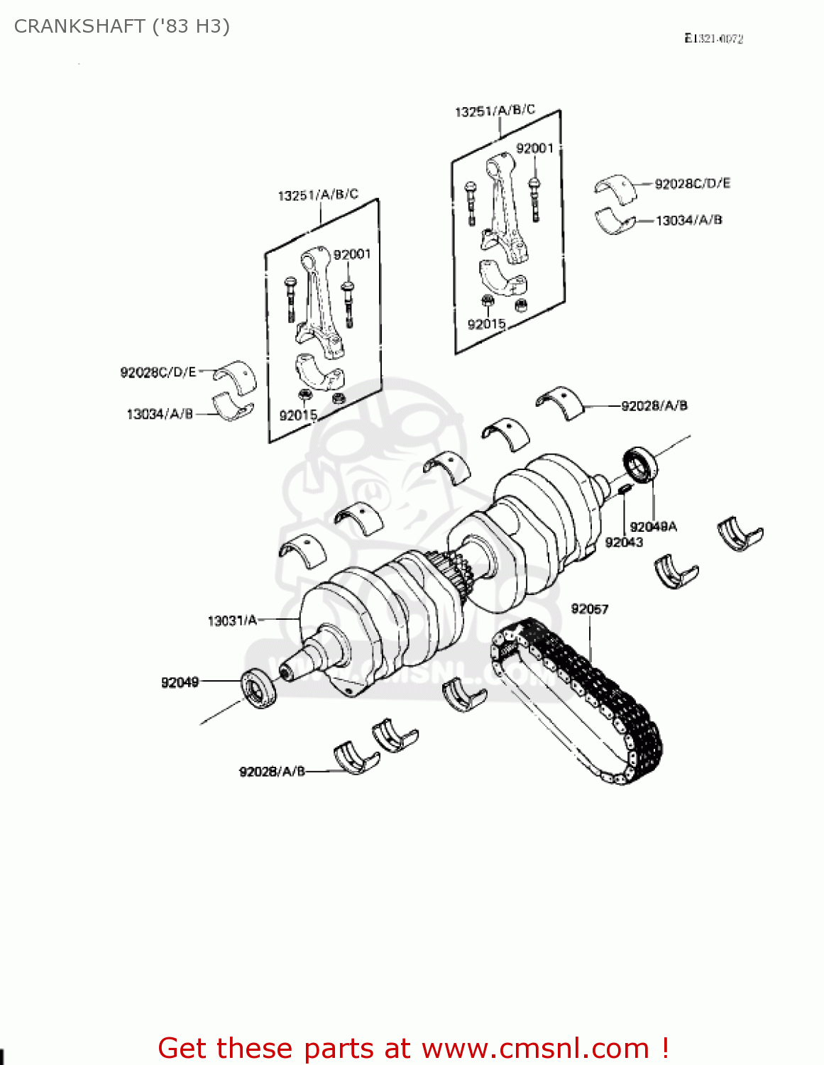 CRANKSHAFT ('83 H3) KZ650H2 CSR 1982 USA CANADA