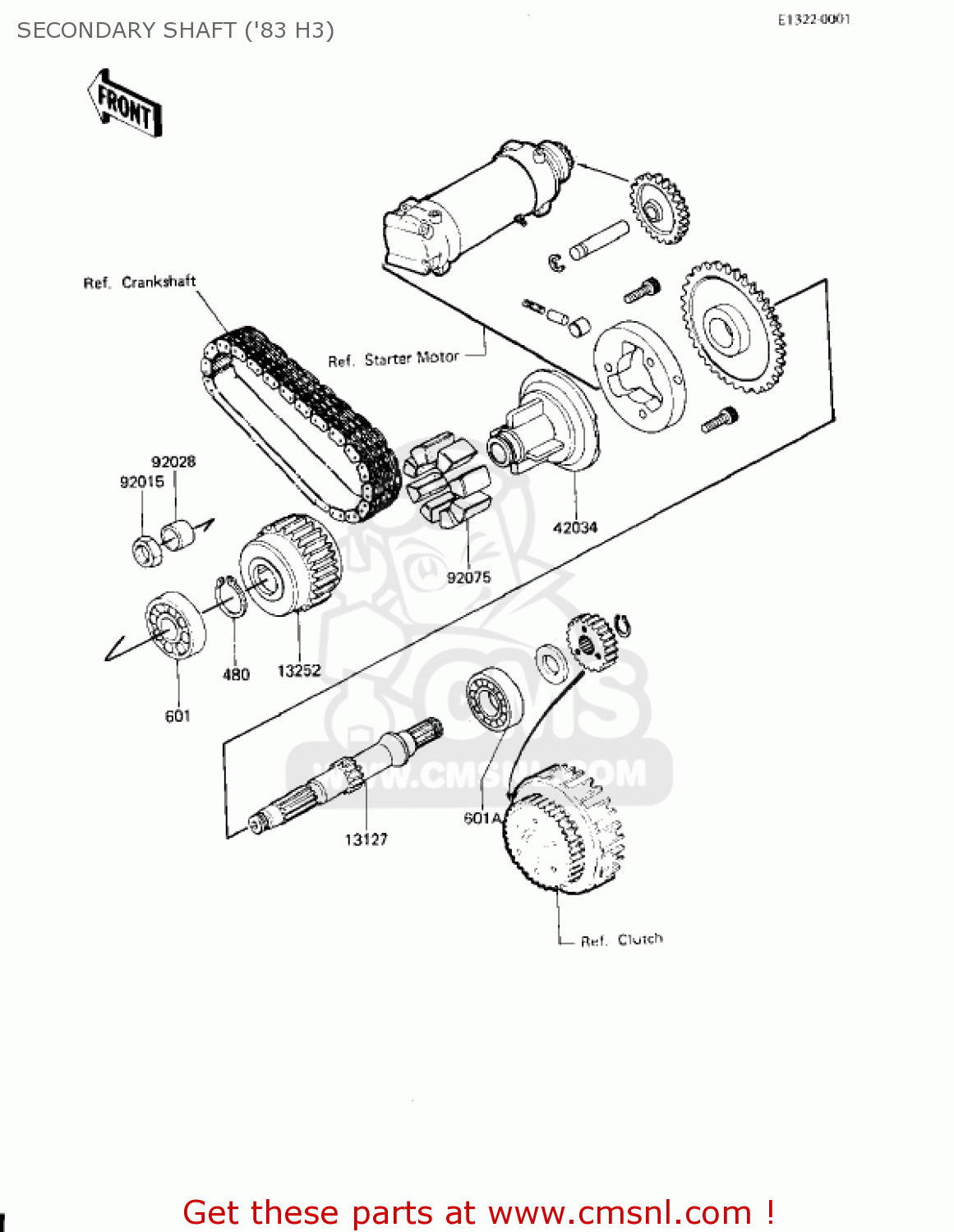 SECONDARY SHAFT ('83 H3) KZ650H2 CSR 1982 USA CANADA