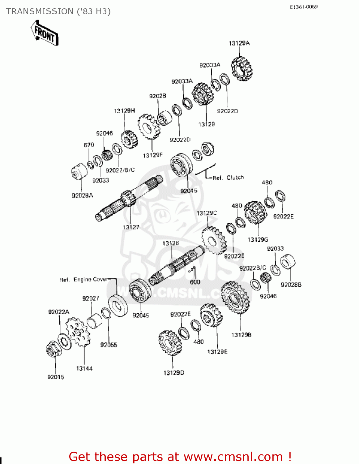 TRANSMISSION ('83 H3) KZ650H2 CSR 1982 USA CANADA