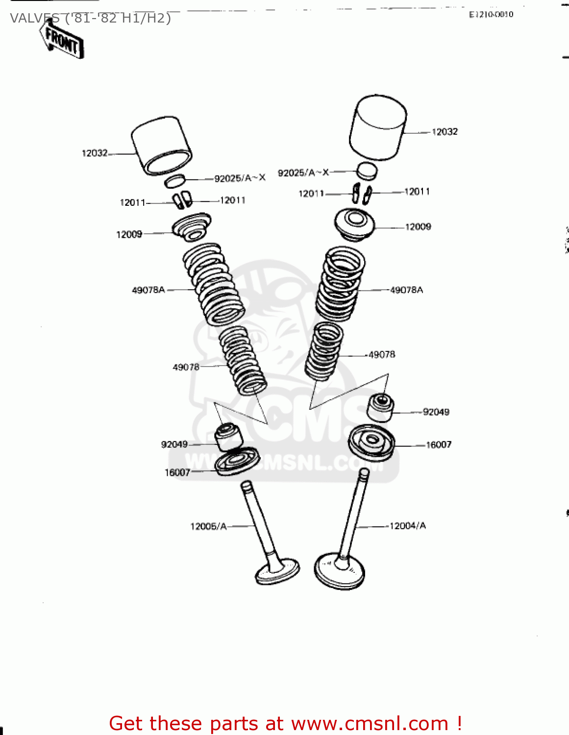 VALVES ('81-'82 H1/H2) KZ650H2 CSR 1982 USA CANADA