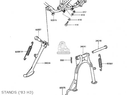 STANDS ('83 H3) - KZ650H2 CSR 1982 USA CANADA