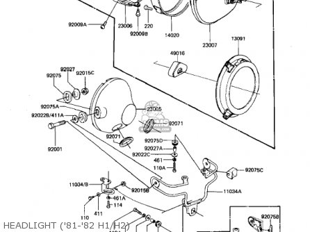 HEADLIGHT ('81-'82 H1/H2) - KZ650H2 CSR 1982 USA CANADA