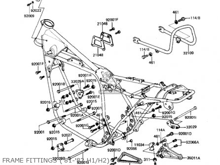 FRAME FITTINGS ('81-'82 H1/H2) - KZ650H2 CSR 1982 USA CANADA