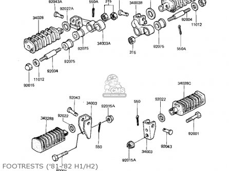 FOOTRESTS ('81-'82 H1/H2) - KZ650H2 CSR 1982 USA CANADA